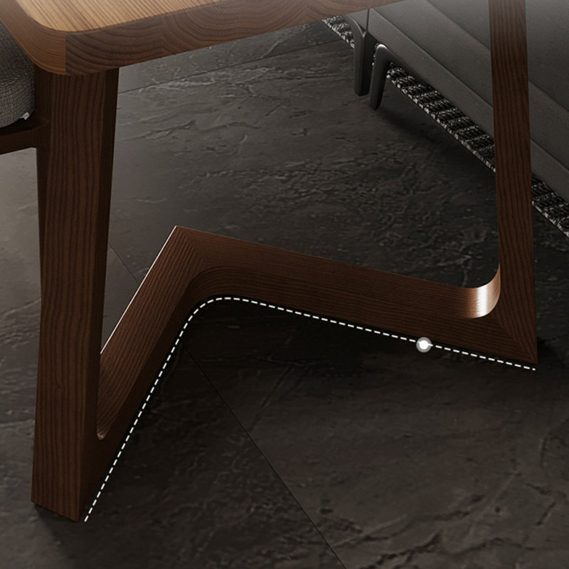 Light-walnut Rectangular Solid Wood desk, 29.53" H x 55.12" W x 27.56" D