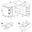 Bureau d'ordinateur gris en bois de grève en L 3 pour bureau avec ambiance côtière et compartiments de rangement spacieux, charme rustique, cinq tablettes amplement