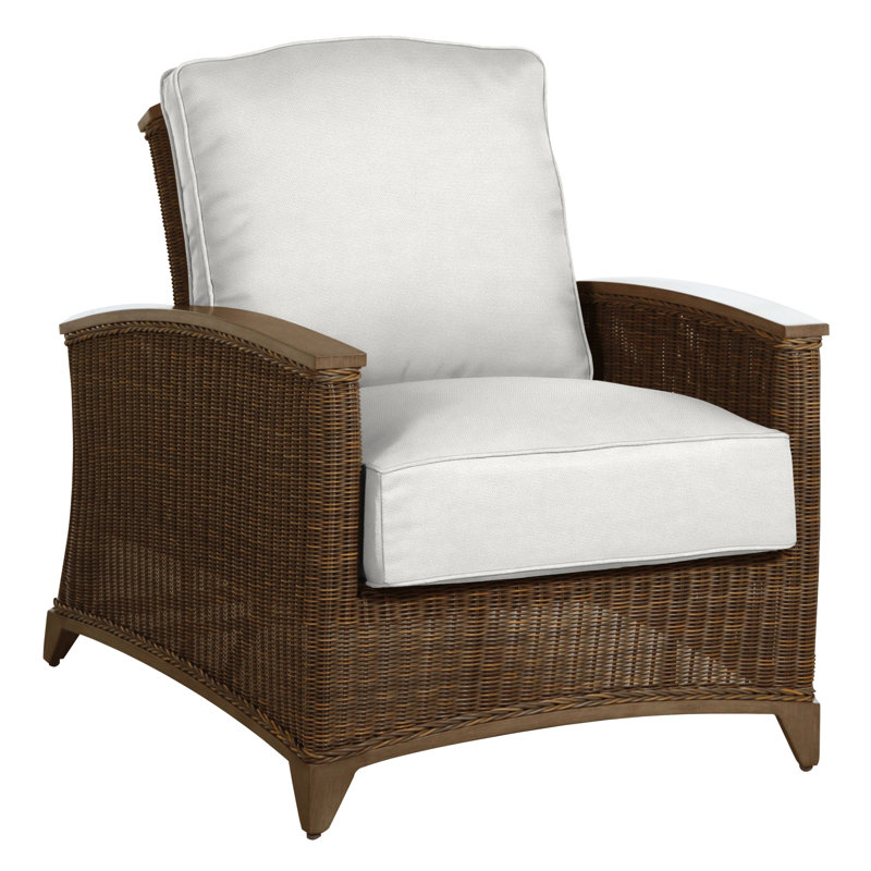 Astoria Patio Chair with Cushions, Astoria #90 Raffia/Oak, Dove Sunbrella® Linen, No Welt