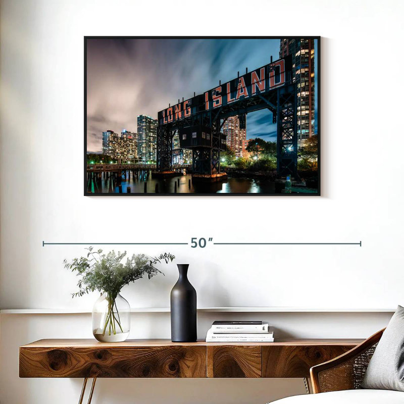 Panneau Long Island, Cadre flottant noir, 37 po x 25 po