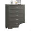 1 pièce Commode 5 tiroirs en acrylique de style contemporain avec pieds en métal