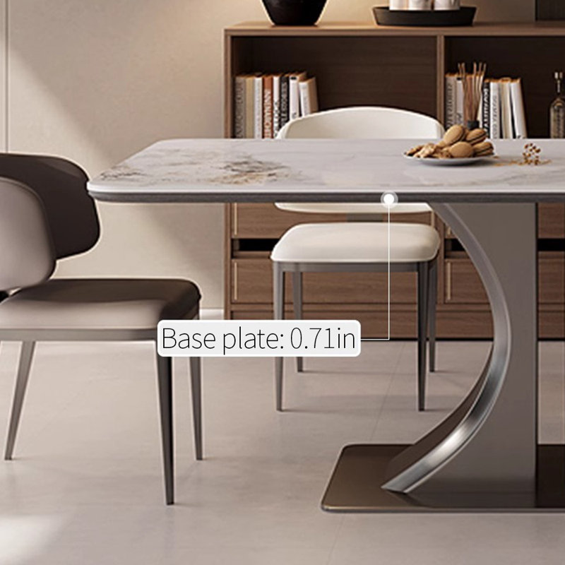 Ensemble de table de salle à manger en acier inoxydable, H 29,53 po x L 55,12 po x l 31,5 po