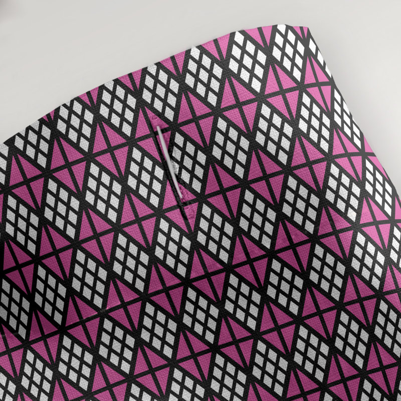 Rideau double double géométrique, Pink Geometric III