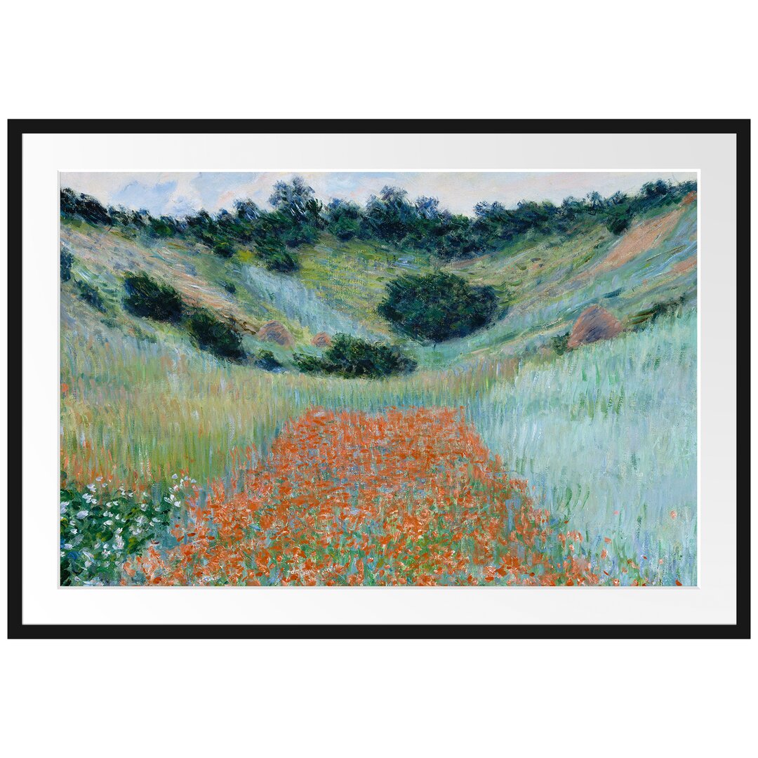 Gerahmter Kunstdruck Field of Poppies Near Giverny von Claude Monet