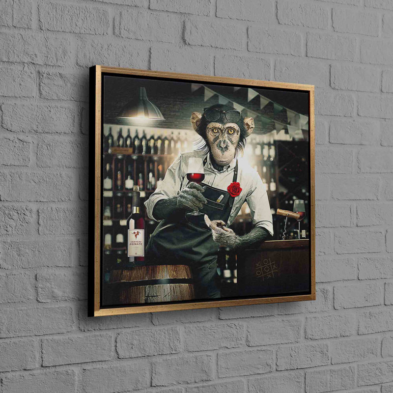 Print on Canvas, 90 cm H x 90 cm W, Framed Print without Mat, Gold