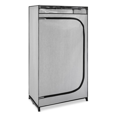 Whitmor Portable Clothes Closet - Freestanding Garment Organizer With Cover - 36 Inches Wide - Grey