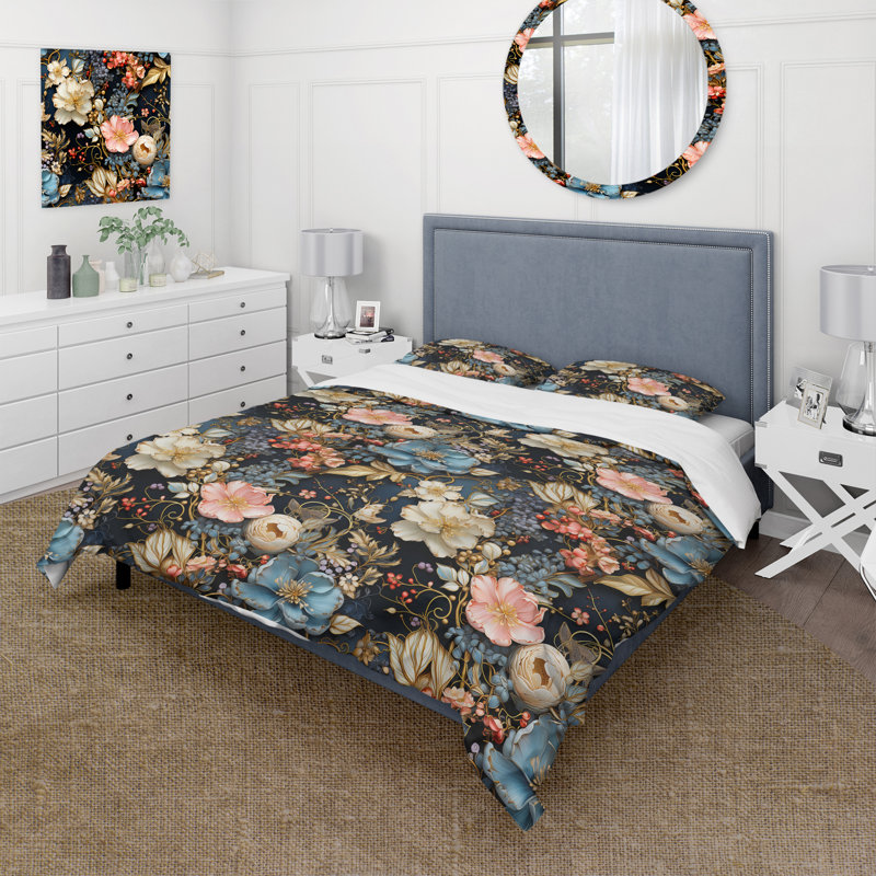 Eclectic Flower Patchwork Melody - Ensemble de housse de couette éclectique