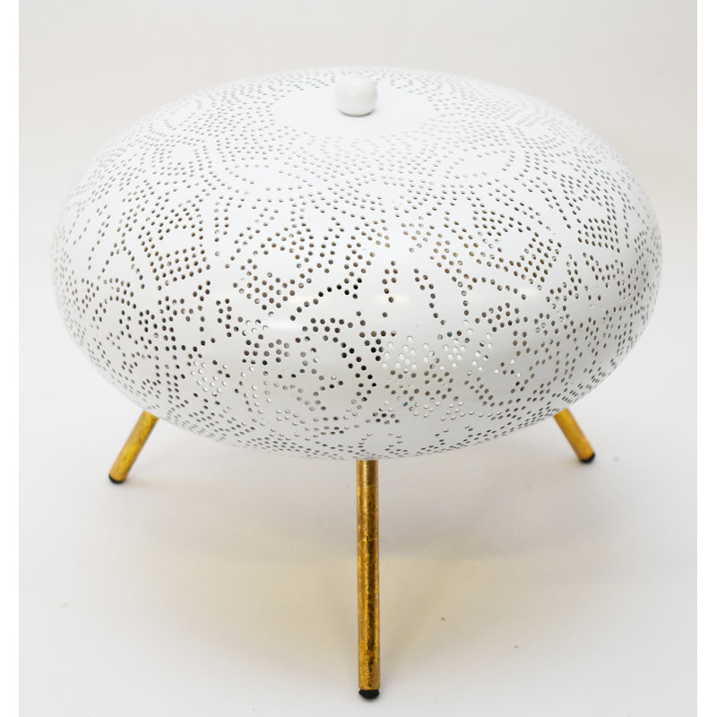 Meggan Metal Tripod Lamp, White Gold