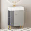 Meuble-lavabo moderne avec lavabo et rangement en céramique 21,6 po 24Vb06-21Mgl, meubles de porte et espace de rangement ouvert organisé