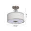 Plafonnier semi-encastré 2 lumières avec abat-jour tambour Transitional