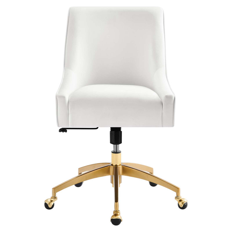 Modway Discern Performance Velvet Office Chair, White