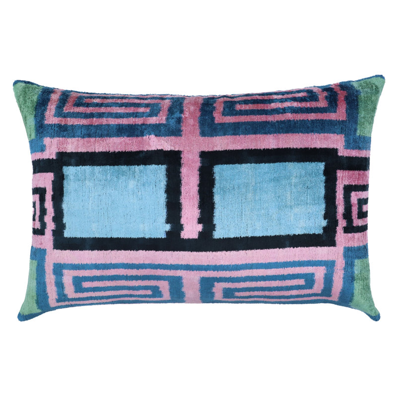 Lumbar Pillow Cover & Insert, Pink/Blue/Black