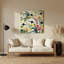 Oiseaux, art mural beige en métal