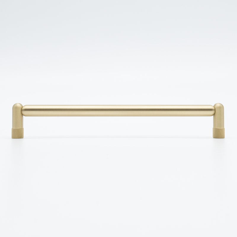 Knurled Bar / Handle Pull, Satin Brass, 8"