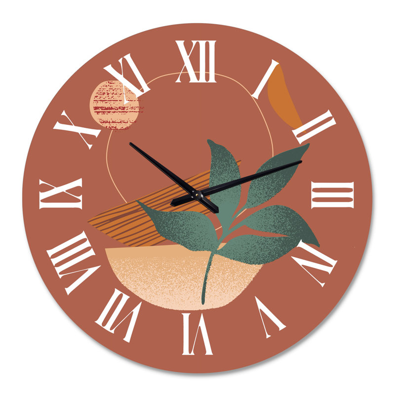 Tropical Tropical Silhouettes and Shapes III - Horloge murale moderne, Surdimensionné