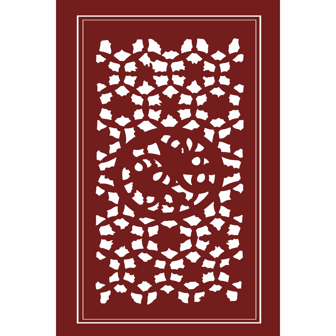 Shoji Screen in Cinnabar II by Vision Studio - Wrapped Canvas Graphic Art