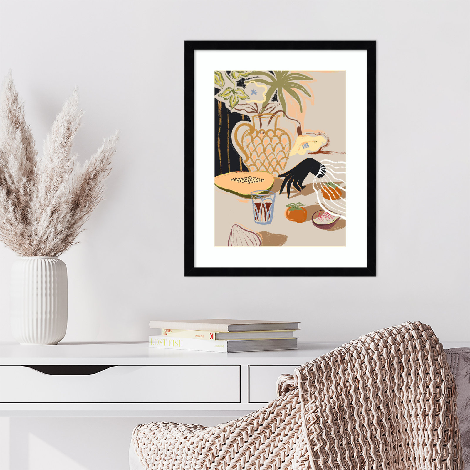 Northbrook "Fruitful Spread" Print, Black, 21" H x 17" W