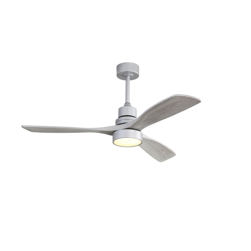 Ventilateur de plafond 52 pouces avec moteur à courant continu réversible à 3 vitesses et 3 pales en bois pour la chambre à coucher