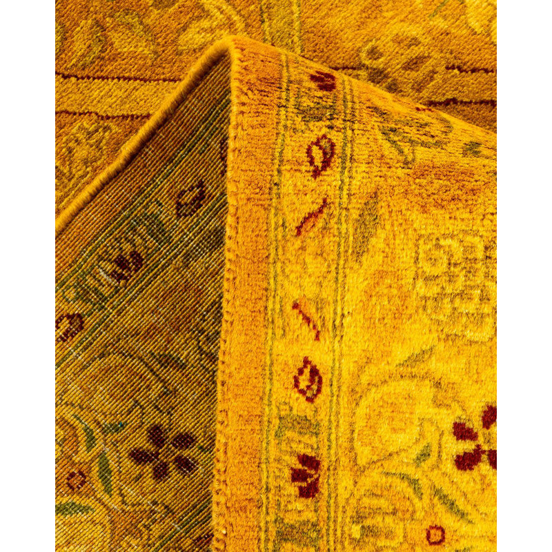 Hand-Knotted Yellow Wool Runner Rug 2' 6" x 9' 5"