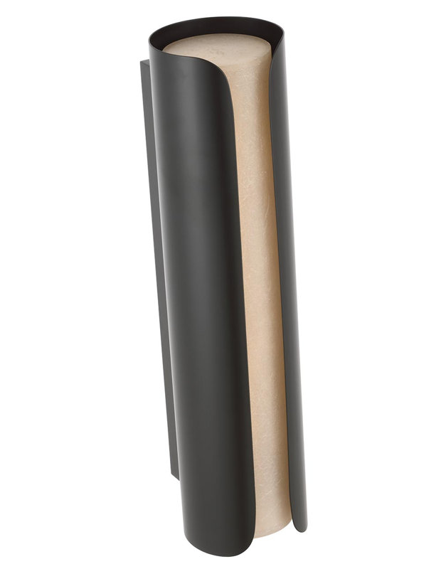 Anne-Marie Barton Armise 18" Sconce with Alabaster, Matte Carbon, 29" H x 7" W x 7.75" D