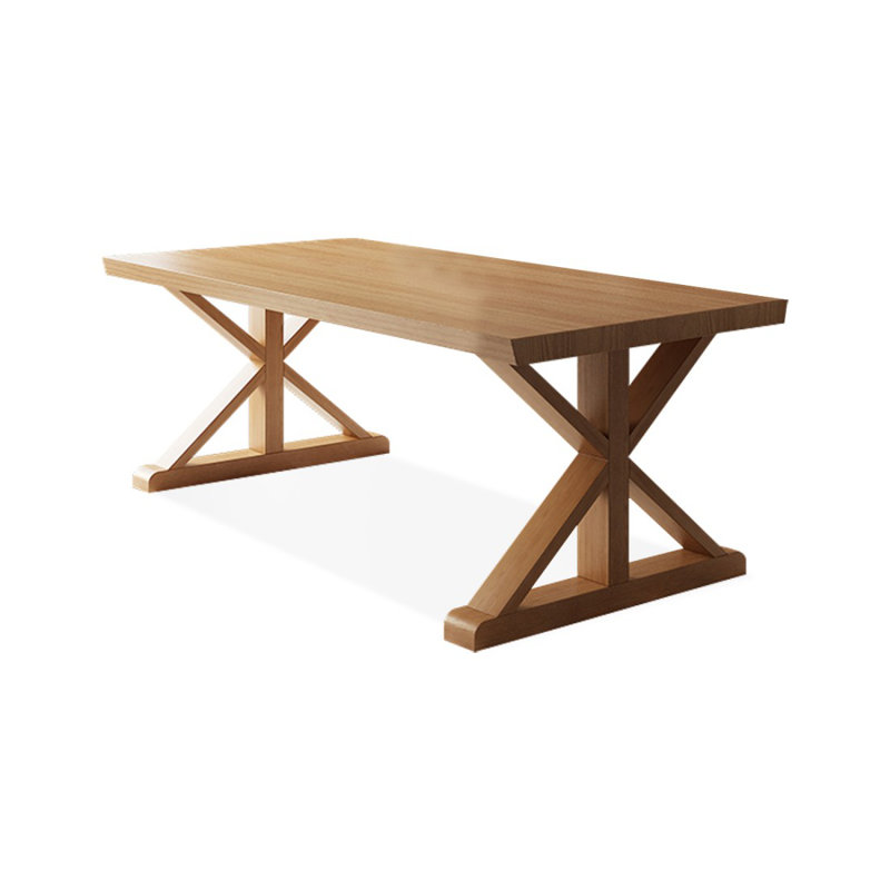 Bureau rectangulaire brun en bois massif, H 29,53 po x l 55,12 po x P 27,56 po