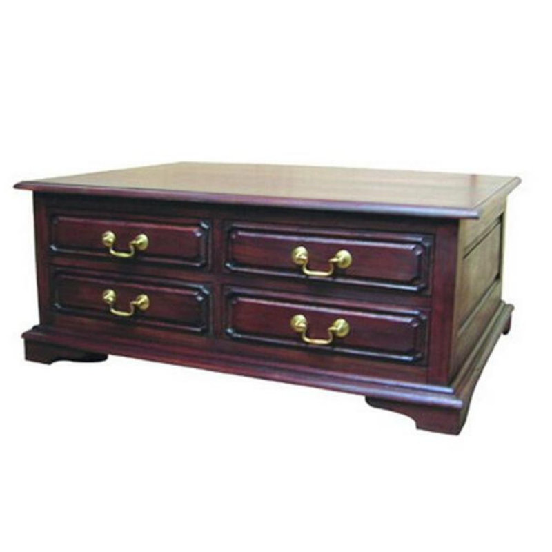 Solid Wood Four Leg Coffee Table with Storage