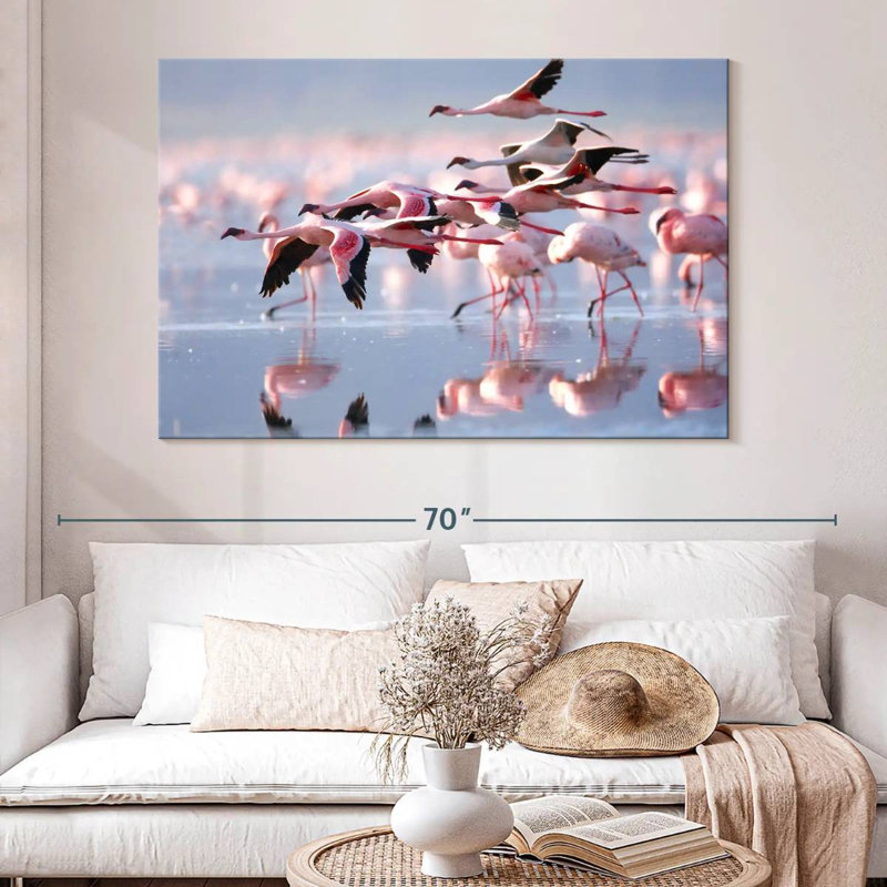 Brampt Lesser Flamingos, 34" H x 51" W
