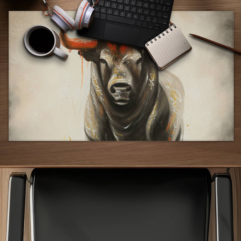 Fierce bull - 14.00"x24.25" Desk mat