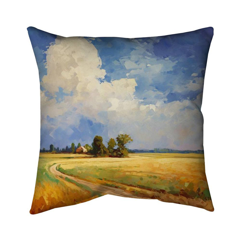 Country Day Yellow Poly Twill Throw Pillow - Home Decor – Poly Twill Throw Pillow with Insert, Double-Sided Print