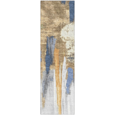 Premium Machine Washable Mouton AMF1979 Abstract Rug