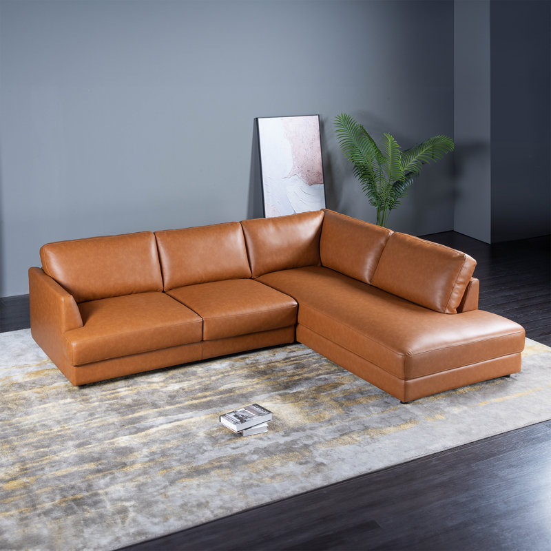 Canapé modulaire en cuir moderne Mid Century Pluie, Orienté à droite