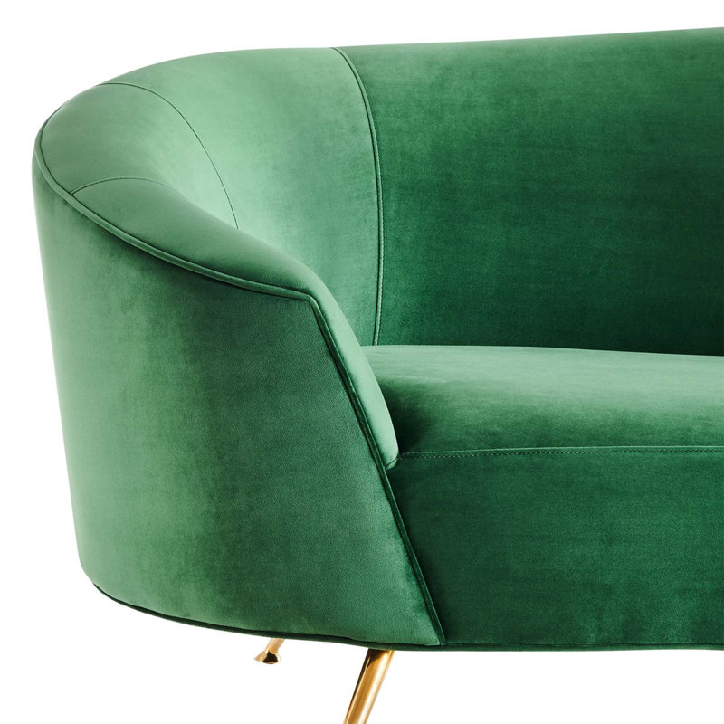 Modway Marchesa Upholstered Performance Velvet Sofa, Green Velvet