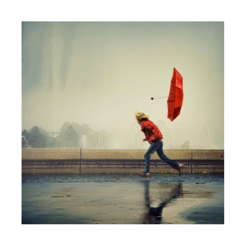 Wrapped Canvas Wall Art - Ambra 'With The Wind' Wall Art for Living Room, Bedroom, or Office Décor  - 14x14