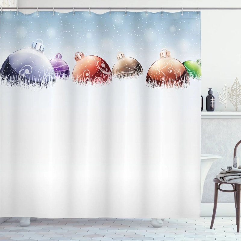 Ensemble de rideau de douche + crochets, H 75 po x l 69 po
