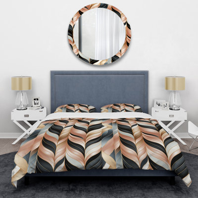 Ensemble de housse de couette Glamour In Rose Gold Damask