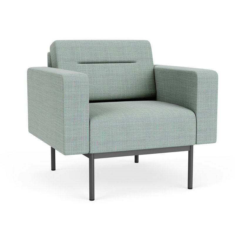 Chaise d'invité de réception Darsey, Charcoal, Chambray Seafoam, Without Power