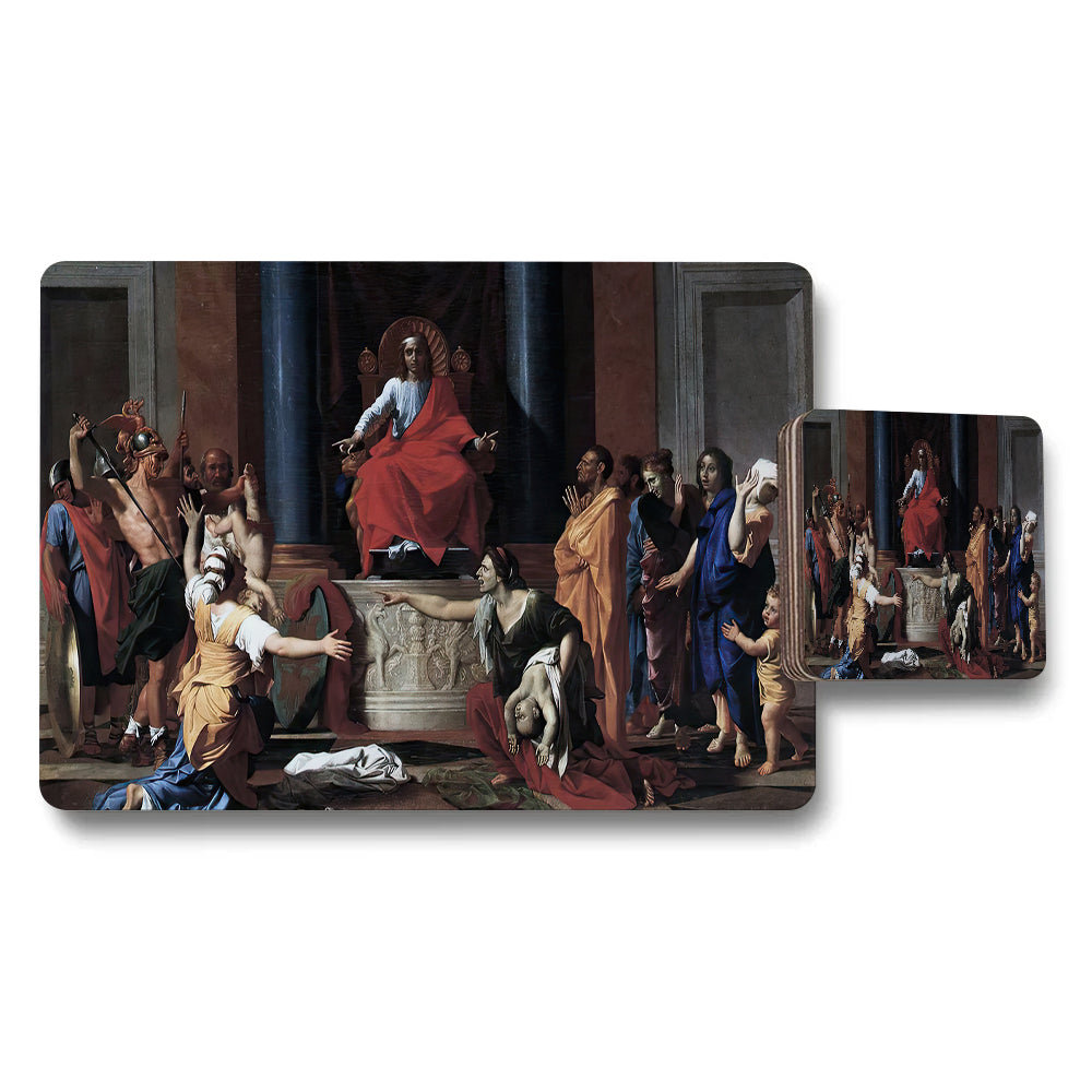 Placemat Coaster Set Featuring Classical Religious Artwork
