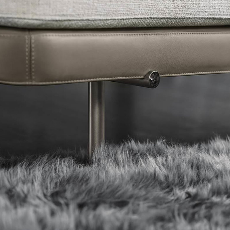 Banc rembourré en coton et lin Mirycal, H 15,74 po x l 70,86 po x P 17,71 po