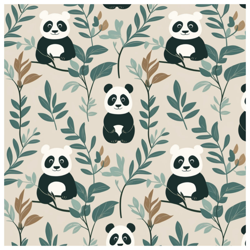 Panda Leaf Pattern Comforter, Twin