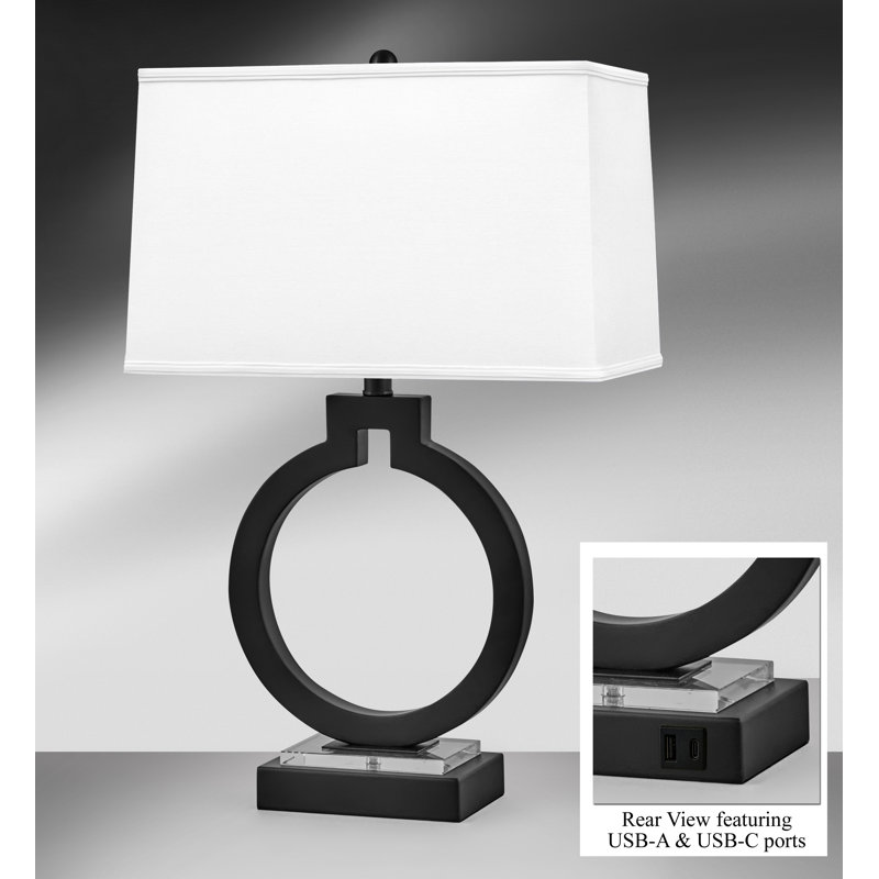 Chaive Matte Black 28" Matte Black Table Lamp, Black