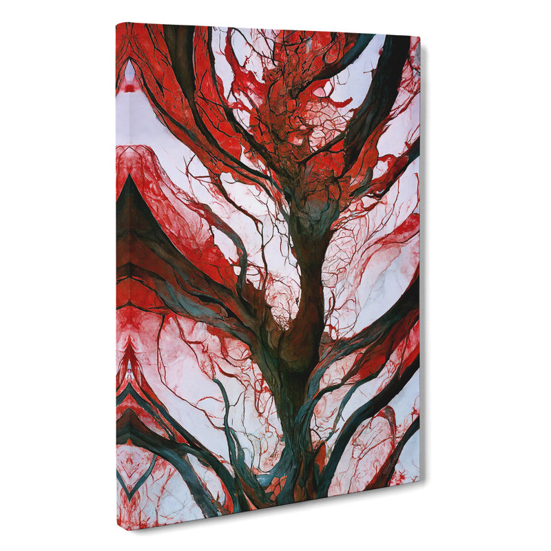 Tree Abstract Art No.5 - Wall Art, Wrapped Canvas, 50cm H x 35cm W, No Matte