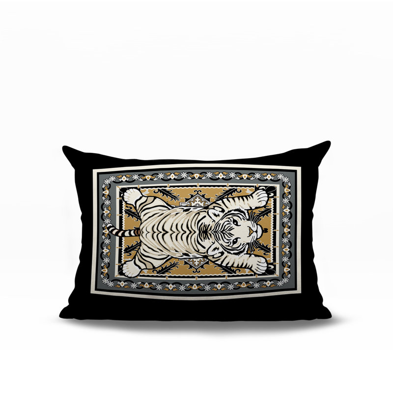 Oreiller rectangulaire réversible intérieur / extérieur Gibo Tiger, Gris