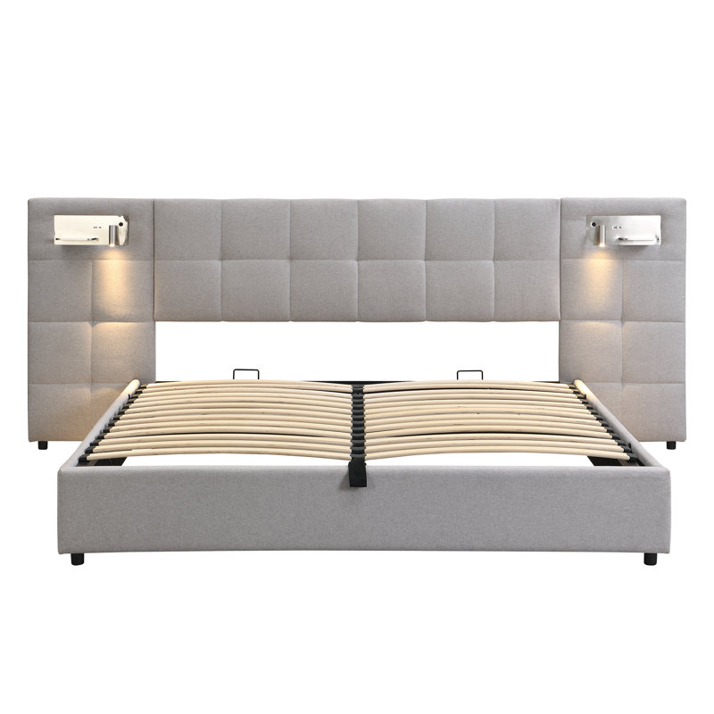 Casheena Upholstered Ottoman Storage Bed, Beige
