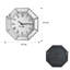 Horloge murale 17,7 "Mordern avec bordure octogonale en verre perlé argenté