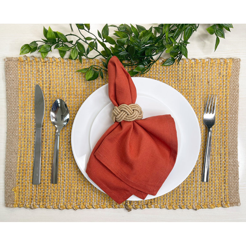 Zarella 100% Cotton Square Napkin, Orange rouillé
