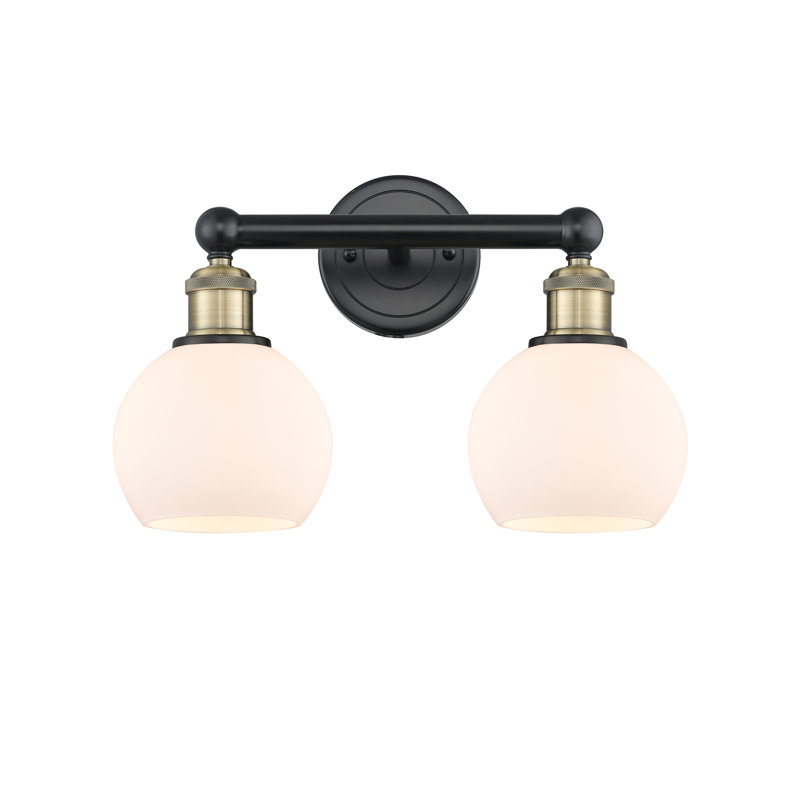 Cambria 2 - Light Dimmable Vanity Light, Matte White, Black Antique Brass
