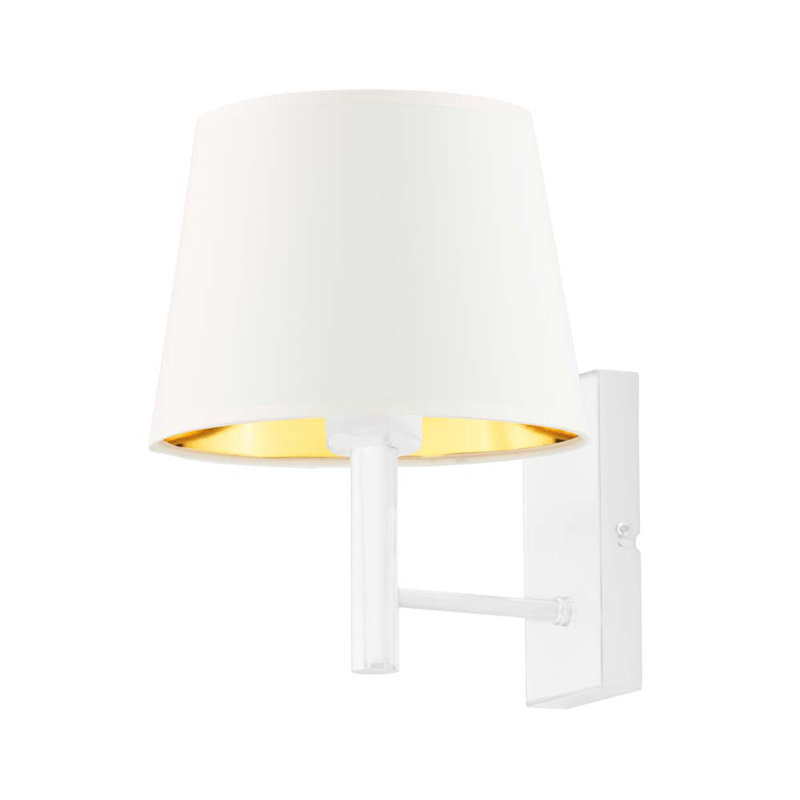 Huey Steel Armed Sconce, White, White