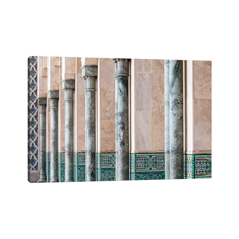 Africa, Morocco, Casablanca. Close-Up of Mosque Exterior. 1 Piece Wrapped Canvas Wall Art, 30.48 cm H x 45.72 cm W