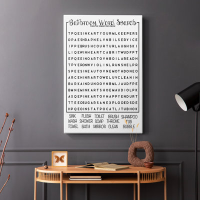 Bath Word Search -Gallery Wrapped Cavas