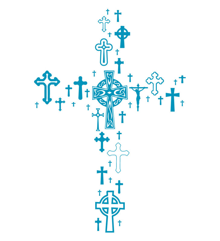 Décalcomanie murale cross collection, H 36 po x l 24 po x P 0,01 po, Bleu sarcelle